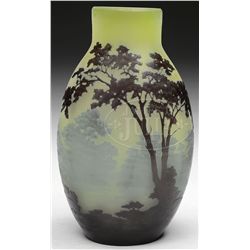 GALLE SCENIC CAMEO VASE.