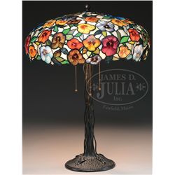 MORGAN LEADED PANSY TABLE LAMP.