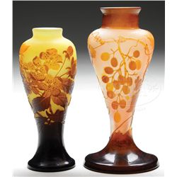 TWO GALLE FRENCH CAMEO VASES.