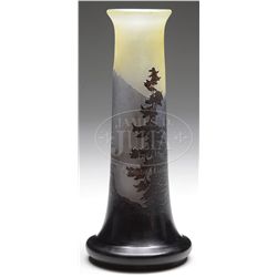 GALLE FRENCH CAMEO SCENIC VASE.