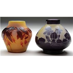 TWO GALLE CAMEO VASES.