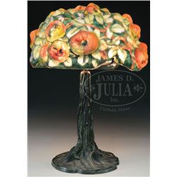 PAIRPOINT PUFFY APPLE TREE TABLE LAMP.