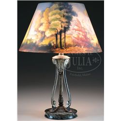 PAIRPOINT REVERSE PAINTED TABLE LAMP.