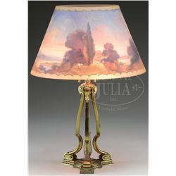 PAIRPOINT REVERSE PAINTED TABLE LAMP.