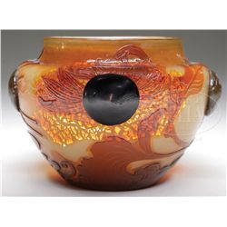 GALLE INTERNALLY DECORATED VASE.