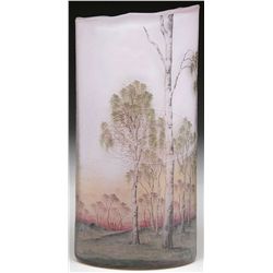 DAUM BIRCH TREE VASE.