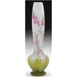 DAUM NANCY FRENCH CAMEO AND ENAMEL VASE.