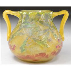 DAUM NANCY VITRIFIED VASE.