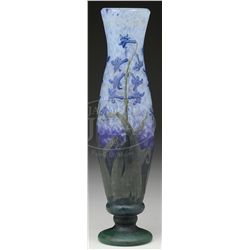 DAUM NANCY CAMEO & ENAMEL VASE.