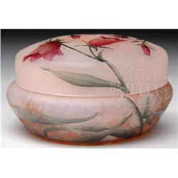 DAUM NANCY FRENCH CAMEO POWDERED JAR.
