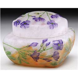 DAUM NANCY COVERED POWDER JAR.