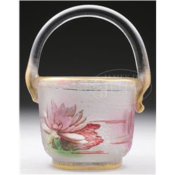 DAUM NANCY FRENCH CAMEO BASKET.