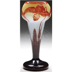 LE VERRE FRANCAIS ORCHIDEES VASE.