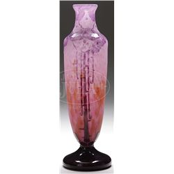 LE VERRE FRANCAIS EGLANTINES VASE.