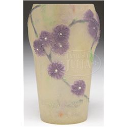 G. ARGY-ROUSSEAU PATE DE VERRE PRUNIS VASE.