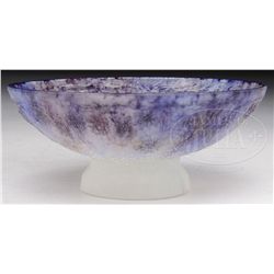 ARGY ROUSSEAU PATE DE VERRE FOOTED BOWL.