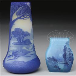 DEVEZ AND ENAMELED MINIATURE VASES.