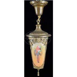 REVERSE PAINTED HALL LAMP.