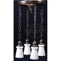 FOUR LIGHT HANGING CHANDELIER.