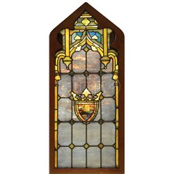 PAIR OF LEADED ANTIQUE WINDOWS.