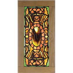PAIR OF FINE LEADED GLASS WINDOWS.