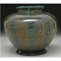 GREEN NASH CHINTZ VASE.