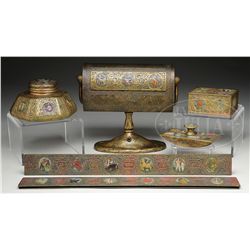 TIFFANY STUDIOS ZODIAC DESK SET.