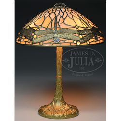 TIFFANY STUDIOS DRAGONFLY TABLE LAMP.