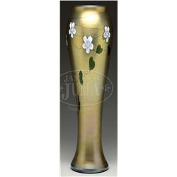 TIFFANY STUDIOS MONUMENTAL DECORATED VASE.