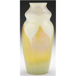 TIFFANY STUDIOS ART GLASS VASE.