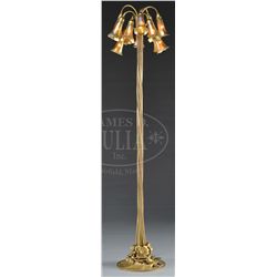 TIFFANY STUDIOS 12-LIGHT LILY FLOOR LAMP.