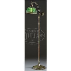 TIFFANY STUDIOS LINENFOLD FLOOR LAMP.