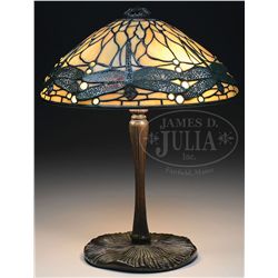 TIFFANY STUDIOS DRAGONFLY TABLE LAMP.