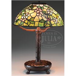 TIFFANY STUDIOS APPLE BLOSSOM TABLE LAMP.