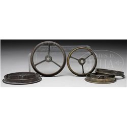 FIVE TIFFANY STUDIOS WHEELS.