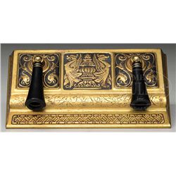 TIFFANY STUDIOS BRONZE PEN HOLDER.