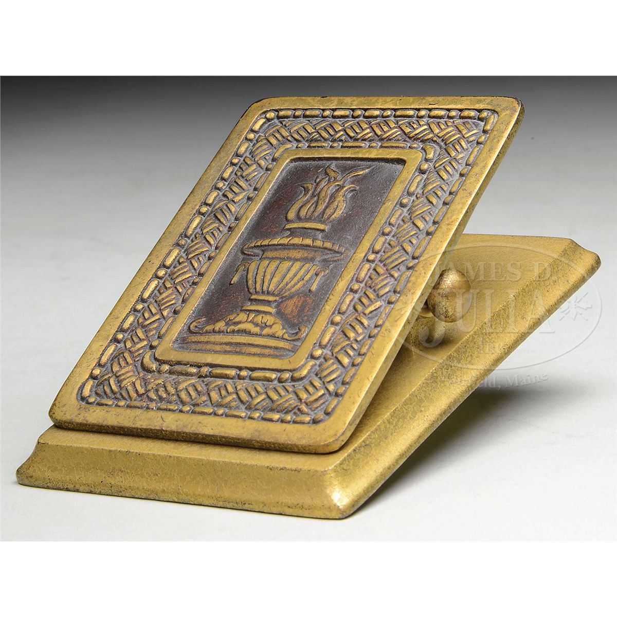 TIFFANY STUDIOS BRONZE PAPER CLIP.