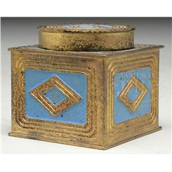 TIFFANY STUDIOS BRONZE INKWELL.