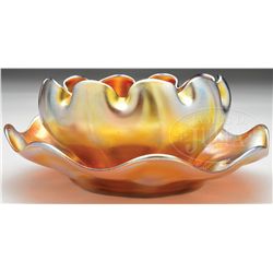 TIFFANY FAVRILE BOWL AND UNDERPLATE.