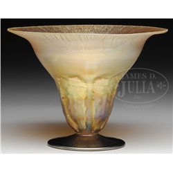 NASH GOLD FAVRILE DECORATED VASE.