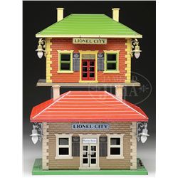 2 LIONEL TRAIN STATIONS.