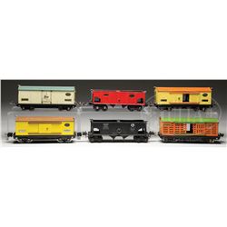 LOT OF SIX LIONEL TRAIN CARS.