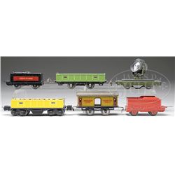 LOT OF EIGHT MISC. TRAIN CARS.