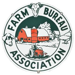 FARM BUREAU PORCELAIN SIGN.