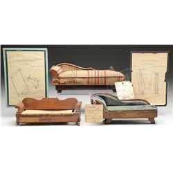 LOT OF 3 PATENT MODEL SOFAS.