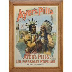 AYER'S PILLS AMERICAN INDIAN POSTER.