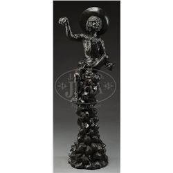 CARVED WOOD MONKEY DISPLAY FIGURE.