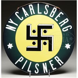 CARLSBERG PILSNER MILK GLASS SIGN.