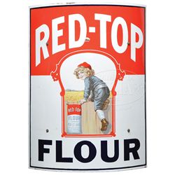 RED TOP FLOUR PORCELAIN SIGN.