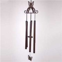 LEAF SCROLL WIND CHIME WITH BUTTERFLY